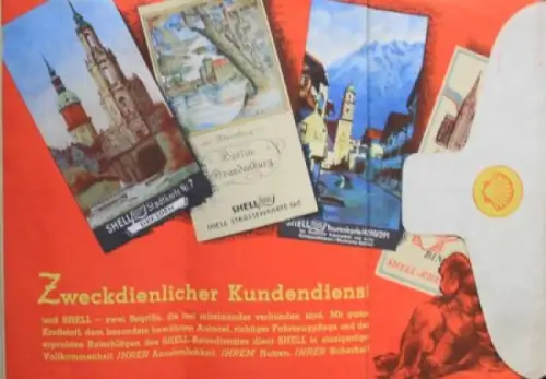 Shell Reisedienst Straßenkarte 1939 Deutschland (8677)