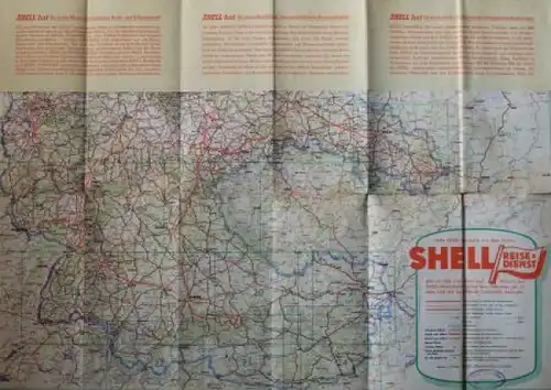 Shell Reisedienst Straßenkarte 1939 Deutschland (8677)
