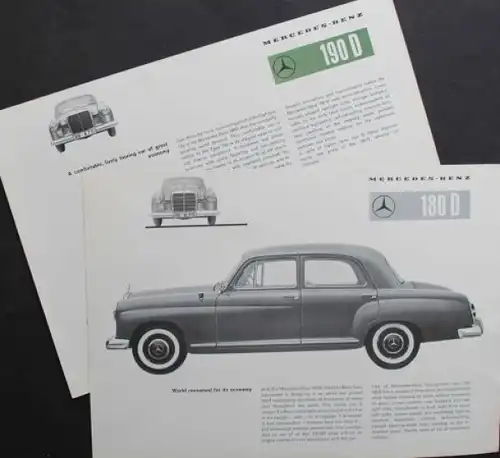Mercedes-Benz 180 - 190 D Modellprogramm 1959 Automobilprospekte (8270)