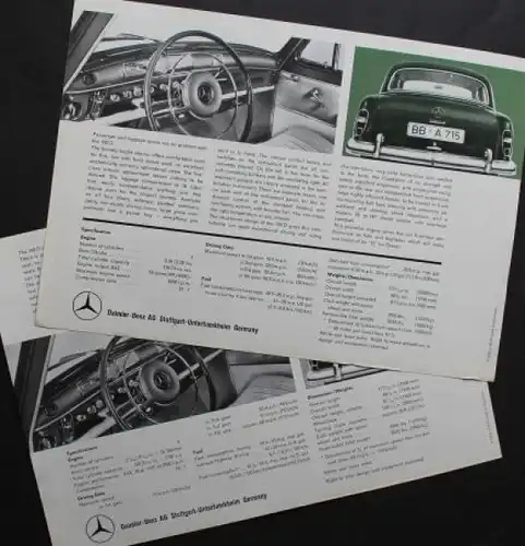 Mercedes-Benz 180 - 190 D Modellprogramm 1959 Automobilprospekte (8270)