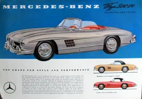 Mercedes-Benz 300 SL Roadster Coupe Modellprogramm 1959 Automobilprospekt (0190)