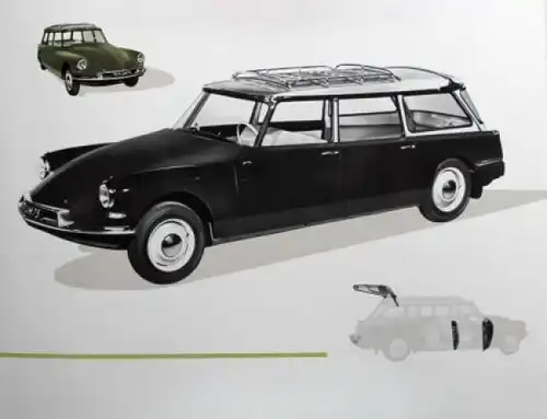 Citroen ID 19 Commerciale Modellprogramm 1961 Automobilprospekt (3449)