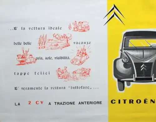 Citroen 2 CV Modellprogramm 1958 Automobilprospekt (7340)