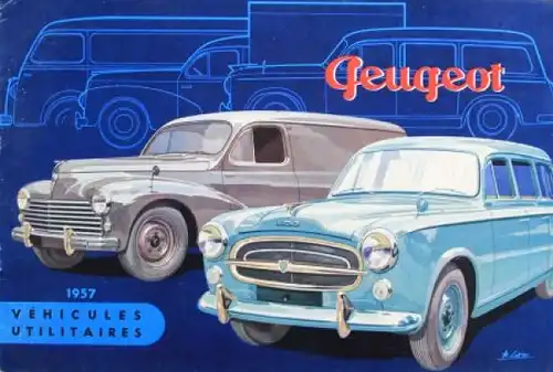 Peugeot 403 - 203 Utilitaires Modellprogramm 1955 Automobilprospekt (5734)