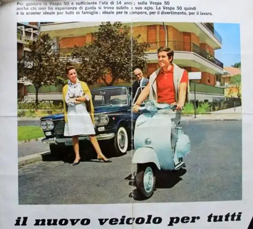 Vespa 50 Motorroller Modellprogramm 1964 Motorradprospekt (2646)