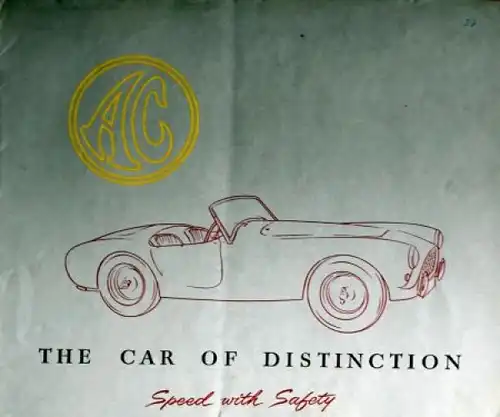 AC Ace Modellprogramm 1958 "The car of Distinction" (1920)
