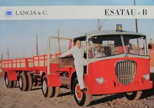 Lancia Esatau B Modellprogramm 1958 Lastwagenprospekt (5569)