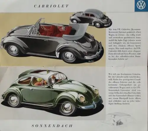Volkswagen Käfer Export Modellprogramm 1953 Automobilprospekt (3994)