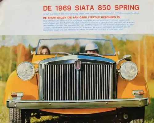 Siata 850 Spring Modellprogramm 1969 Automobilprospekt (8371)