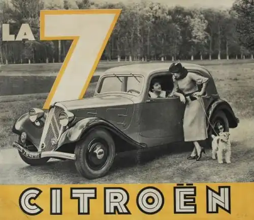 Citroen 7 CV Traction Avant Modellprogramm 1934 "La 7" Automobilprospekt (0869)