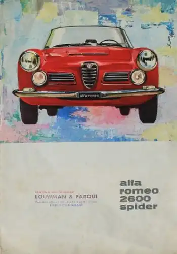 Alfa Romeo 2600 Spider Modellprogramm 1962 Automobilprospekt (1034)