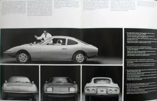Opel GT Experimental Modellprogramm 1967 Automobilprospekt (8972)