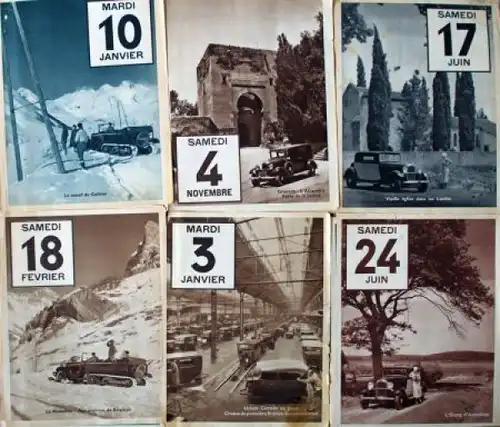 Citroen Modellprogramm 1933 hundertdreißig Kalenderblätter (2902)