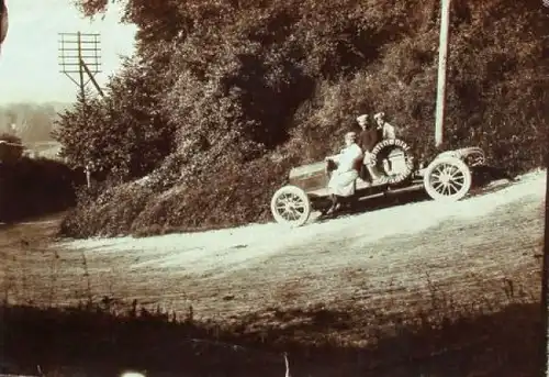 Mercedes-Benz Rennwagen am bayerischen Herzogstand 1909 Originalfoto (0898)