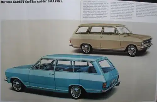 Opel Kadett Modellprogramm 1965 "Für die ganze Familie" Automobilprospekt (7734)