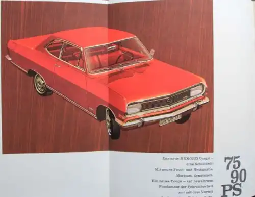 Opel Rekord Coupe Modellprogramm 1965 Automobilprospekt (9122)