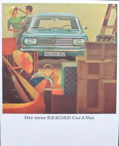 Opel Rekord Caravan Modellprogramm 1965 Automobilprospekt (7279)