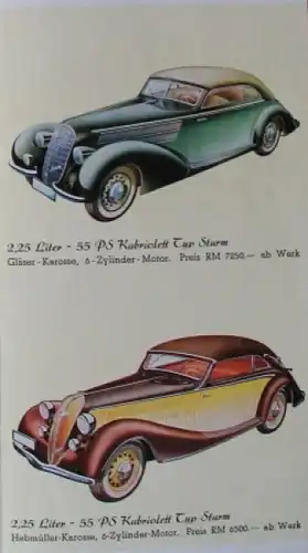 Hanomag Modellprogramm 1939 Automobilprospekt (8666)