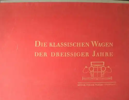 "Die klassischen Wagen der dreissiger Jahre" Fahrzeug-Historie 1961 (3202)