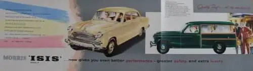 Austin Morris Isis 6 Zylinder Modellprogramm 1956 Automobilprospekt (2280)