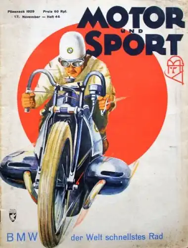 "Motor & Sport" Motor-Zeitschrift Pössneck 1929 BMW Motorrad (8952)