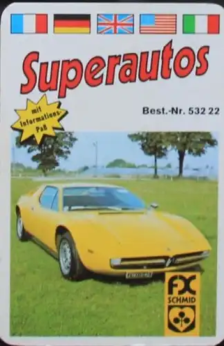Schmid Spiele "Superautos" 1974 Kartenspiel (5921)