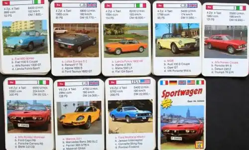 Schmid Spiele "Sportwagen" 1972 Kartenspiel (5036)