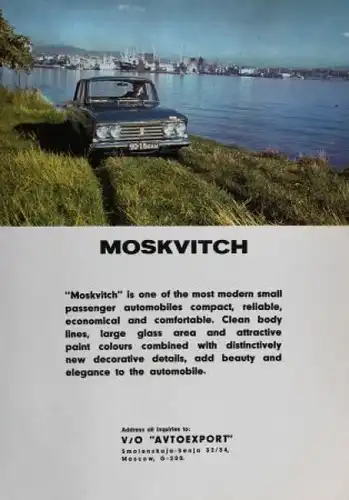 Moskwitsch 408 Modellprogramm 1966 Automobilprospekt (9731)