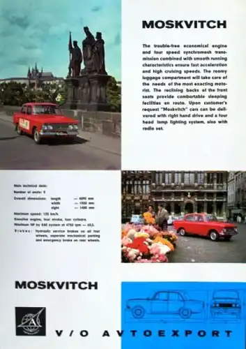Moskwitsch 408 Modellprogramm 1966 Automobilprospekt (9731)