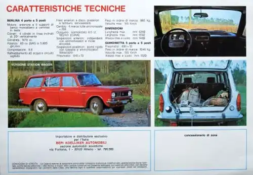 Moskwitsch 1500 Modellprogramm 1974 zwei Automobilprospekte (9721)
