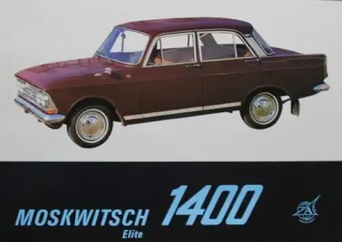 Moskwitsch 1400 Elite Modellprogramm 1968 Automobilprospekt (9719)