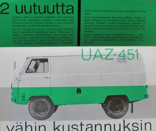 UAZ 451 Transporter Modellprogramm 1964 Lastwagenprospekt (9718)