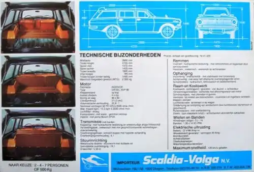 Wolga M23 Break Comander Modellprogramm 1974 zwei Automobilprospekte (9715)