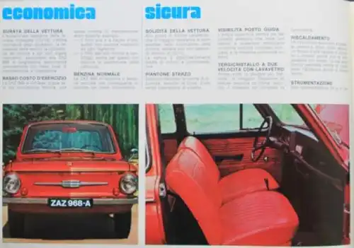 SAS 968 A 1200 Saporoshez Modellprogramm 1974 Automobilprospekt (9714)