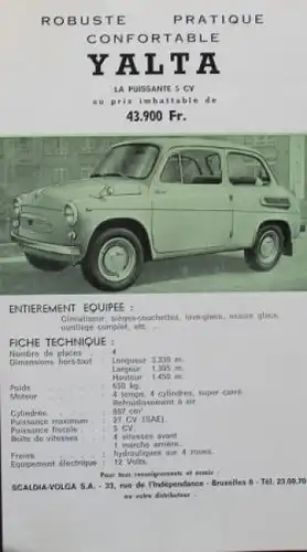 SAS Jalta Modellprogramm 1962 Automobilprospekt (9705)