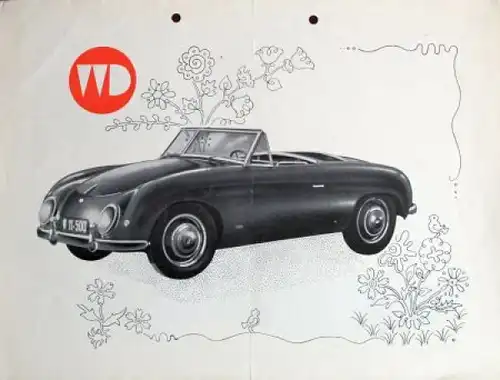 Denzel Sport-Cabriolet Modellprogramm 1954 Automobilprospekt (9700)