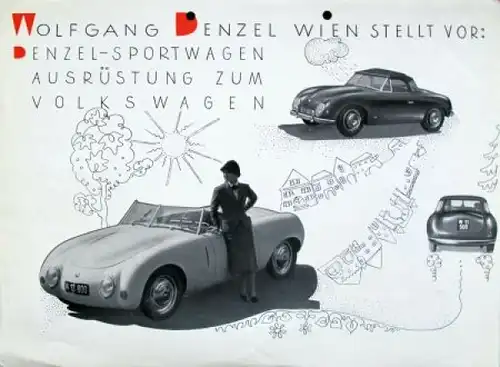 Denzel Sport-Cabriolet Modellprogramm 1954 Automobilprospekt (9700)