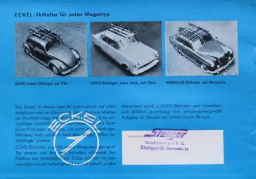 Eckel Skihalter Modellprogramm 1959 Zubehörprospekt (9695)