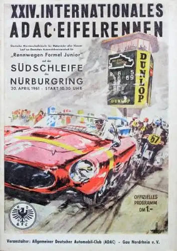 ADAC "500 km Rennen" Nürburgring 1955 Rennprogramm (9619)