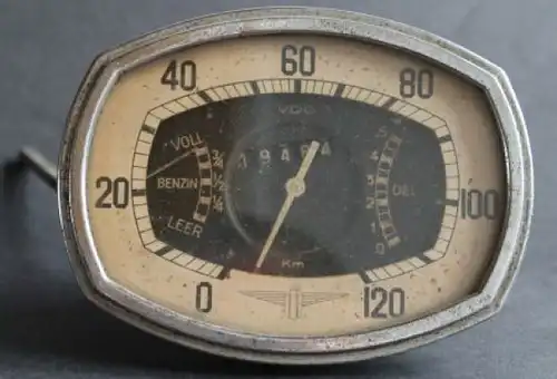 Adler Trumpf Junior VDO Tachometer 1935 mit Logo (9609)