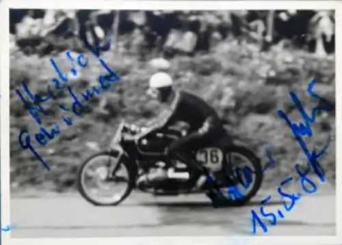 Walter Zeller Motorradfahrer auf BMW 500 ccm 1958 Originalautogramm (9599)