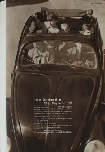 Volkswagen KdF "KdF Urlaub" 1939 Gesellschafts-Magazin (7516)
