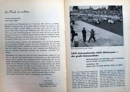 ADAC "Eifelrennen" Nürburgring 1961 Rennprogramm (9587)