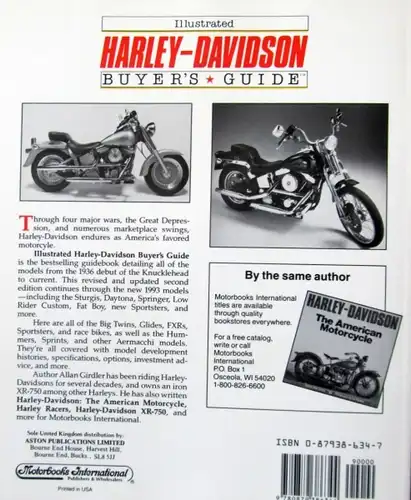 Girdler "Harley-Davidson Buyer's Guide" Harley-Davidson Handbuch 1992 (9548)
