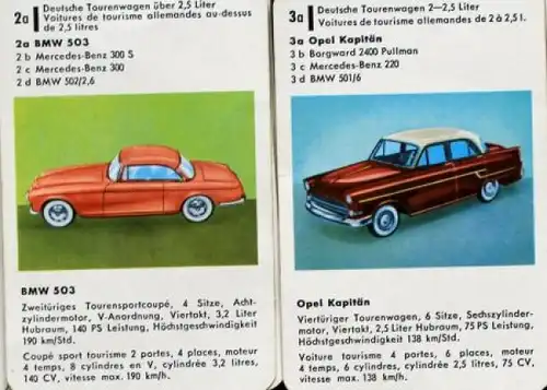 Altenburg Spielkarten "Auto-Quartett" 1958 Kartenspiel (9530)