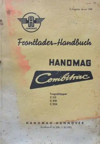 Hanomag Combitrac C 112 Tragschlepper 1958 Betriebsanleitung (9521)
