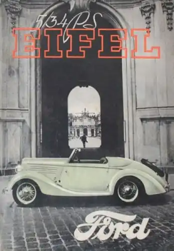 Ford Eifel 5/34 PS Modellprogramm 1936 Automobilprospekt (9480)