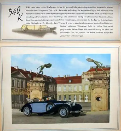 Mercedes-Benz 540 K Modellprogramm 1938 Automobilprospekt (9476)