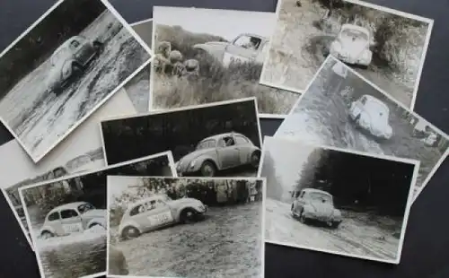 Volkswagen Käfer im Renneinsatz 1953 zehn Originalfotos (9462)