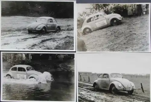Volkswagen Käfer im Renneinsatz 1953 zehn Originalfotos (9462)